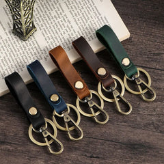 PU Leather Belt Keychain Retro Gift Key Ring Car Men Women Car Keyring