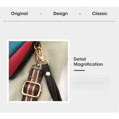 Two-Color Stitching Leather Women's Bag Shoulder Crossbody Small Cowhide Bag