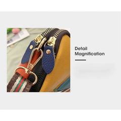 Two-Color Stitching Leather Women's Bag Shoulder Crossbody Small Cowhide Bag