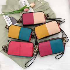 Two-Color Stitching Leather Women's Bag Shoulder Crossbody Small Cowhide Bag