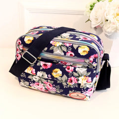 Canvas Lady Folk Tread Print Bucket Shoulder Crossbody Bag