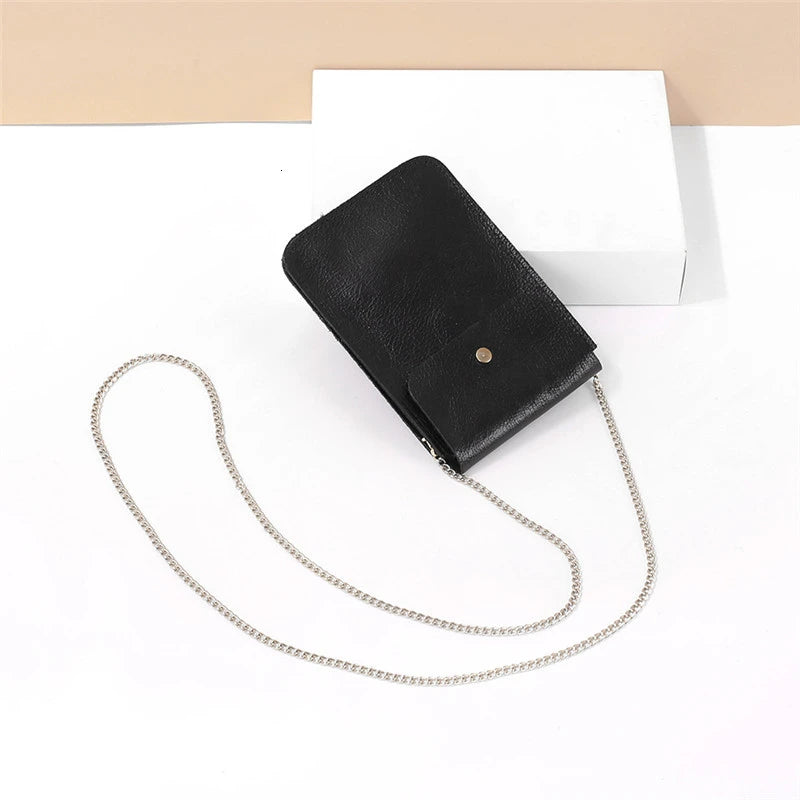 Cow Leather Crossbody Purse for Women with Cell Phone Pocket