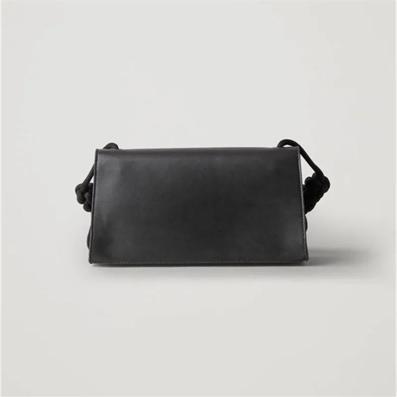 Vintage PU Satchel with Weave Handle and Zipper