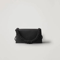 Vintage PU Satchel with Weave Handle and Zipper
