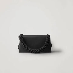Vintage PU Satchel with Weave Handle and Zipper