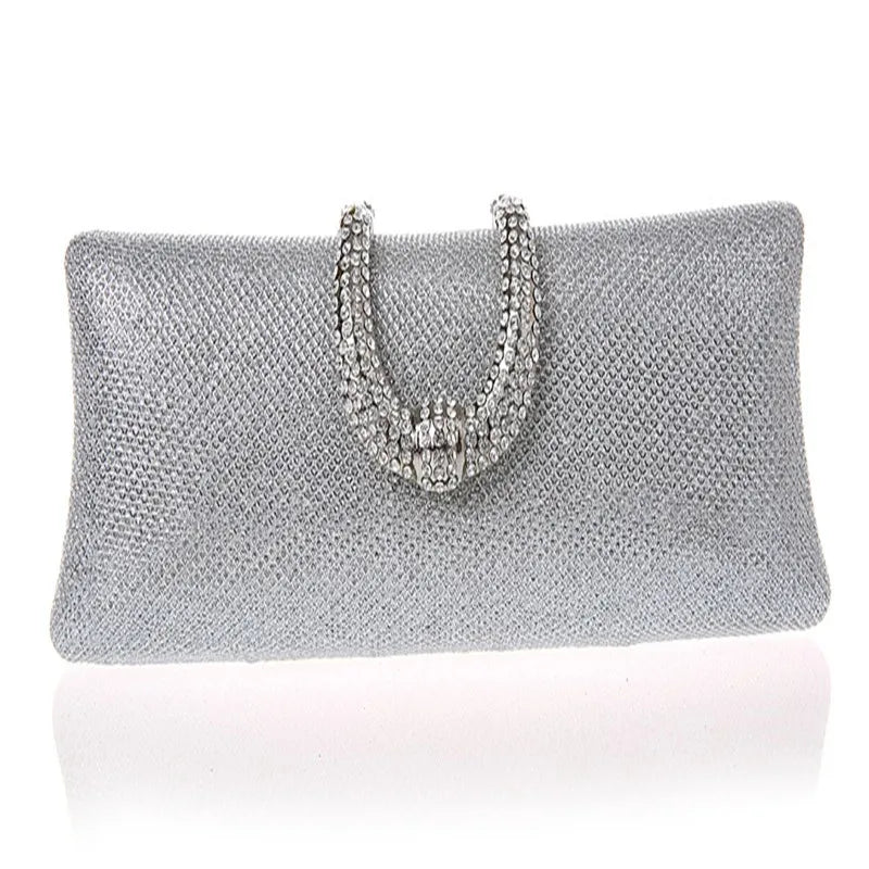 Women Diamond Evening Bags Clutch Hard Box Clutches Bags Crystal Buckle