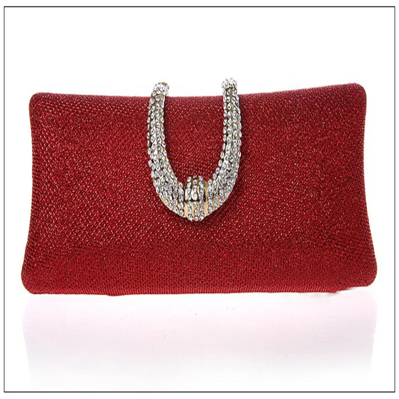 Women Diamond Evening Bags Clutch Hard Box Clutches Bags Crystal Buckle