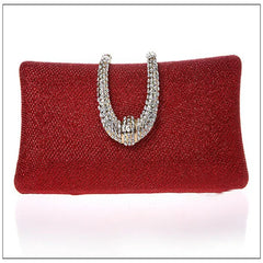 Women Diamond Evening Bags Clutch Hard Box Clutches Bags Crystal Buckle