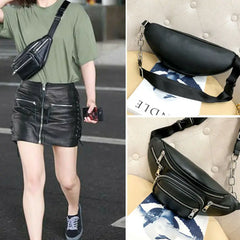 Large Leather Fanny Pack Waist Belt Bag Hip Pouch Travel bags
