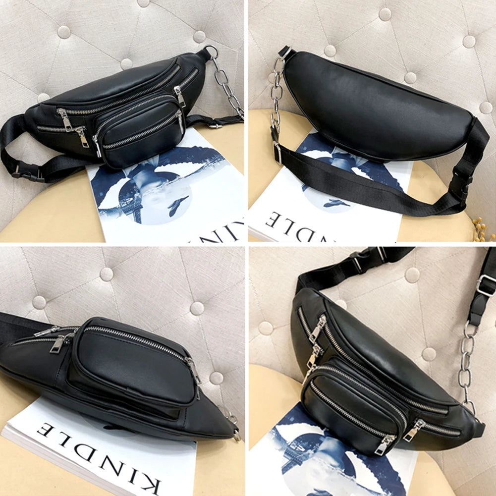 Large Leather Fanny Pack Waist Belt Bag Hip Pouch Travel bags