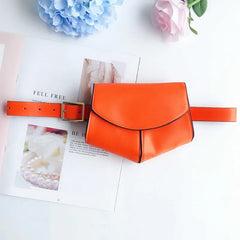 Orange Heart Shaped Fanny Pack Belt Bag Waist Pouch PU Travel Hip Bum Purse