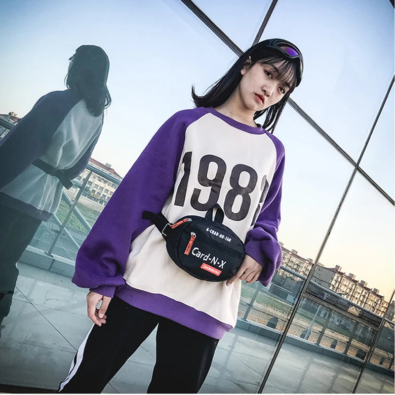 Women Letter Waist Bag Leisure Chest Bag Outdoor Cross Body Bag