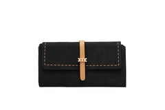 Women's Long Wallet Frosted Zipper Folding Three Fold Short Wallet