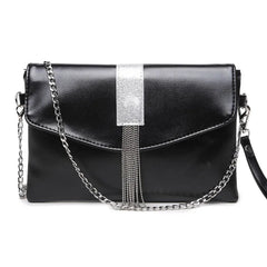 Women's Tassel Bling Clutch Handbag Envelope Party Chain Bag