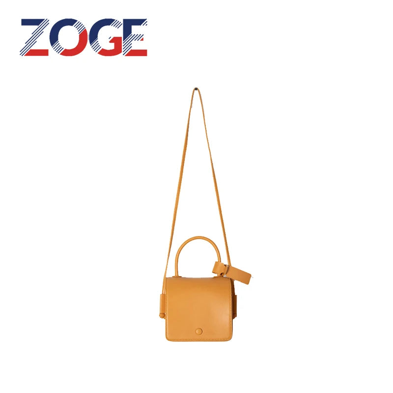 High Leather Handbag Casual Shoulder Crossbody Doctor Bag Retro Small Square Bag