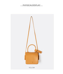 High Leather Handbag Casual Shoulder Crossbody Doctor Bag Retro Small Square Bag