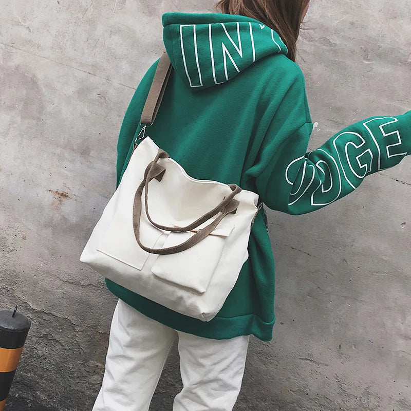 Canvas Crossbody Bag for Women, Retro Shoulder Handbag