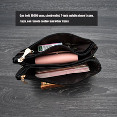 Women's 4-Zipper Long Clutch Bag Retro Leather Purse