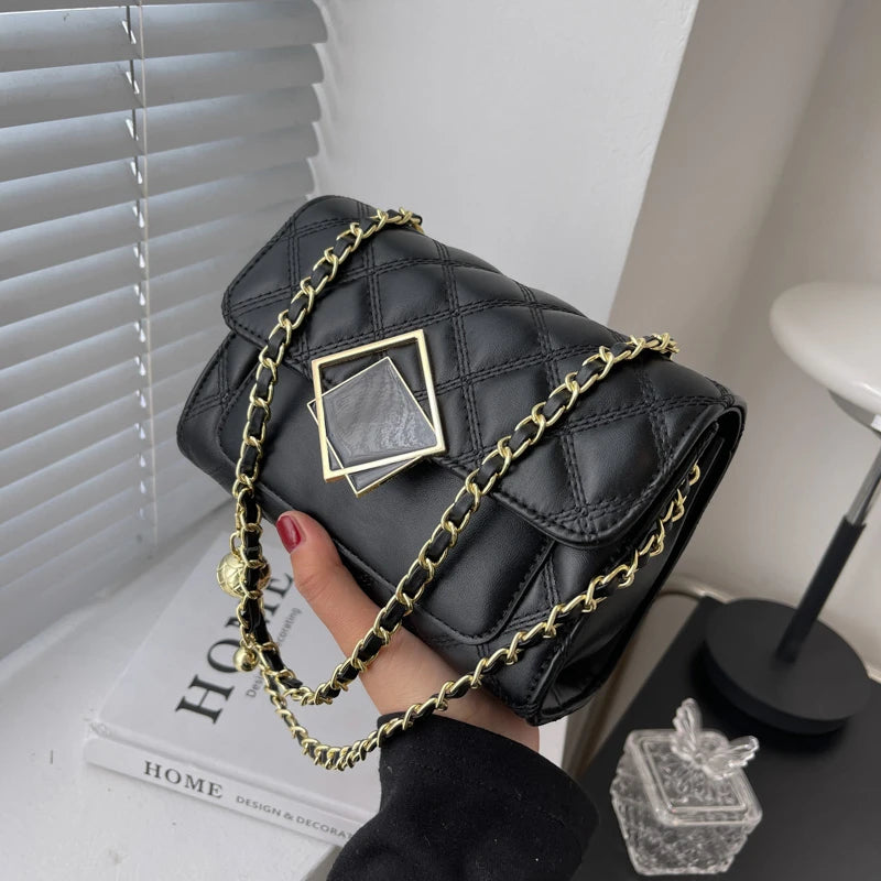 Women Shoulder Crossbody Chain Bag Large Capacity Handbags PU Leather Shopping B