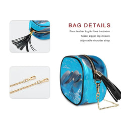 Women Small Messenger Bag Dolphins Retro Tassel Handbag Female Zipper Crossbody