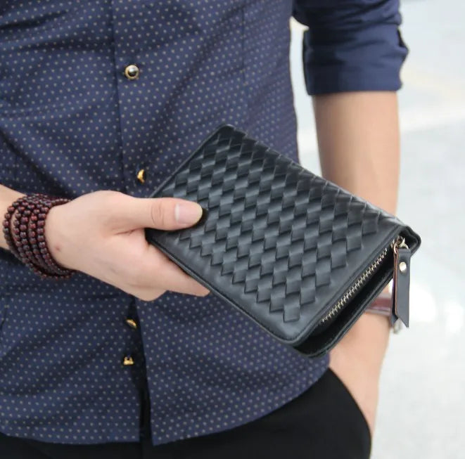 Men's PU Leather Long Zipper Wallet