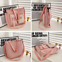 Casual Contrast Messenger Bag Harajuku Nylon Cloth