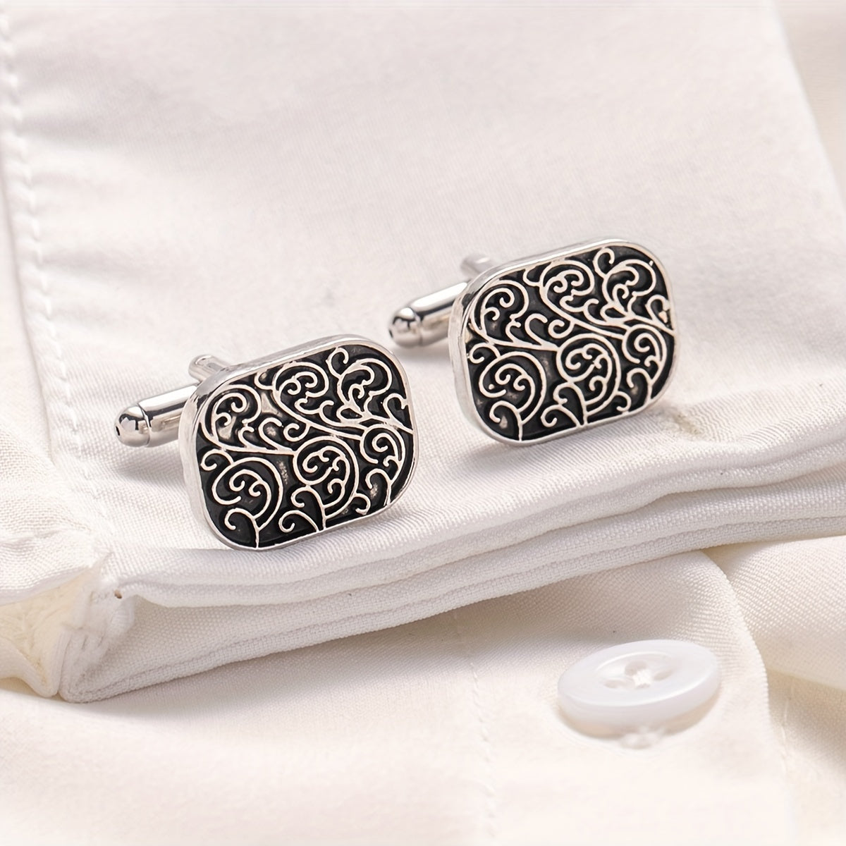 Roman Pattern Cufflinks for Men's Shirts
