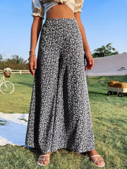 Women's Plus Ditsy Floral Print Wide Leg Trousers