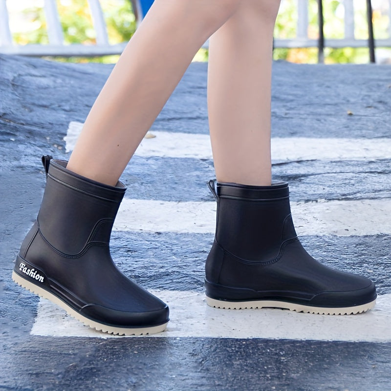 Women's Stylish Waterproof Medium Tube Rain Boots