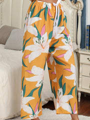  Floral Print Wide Leg Pants