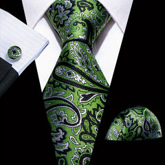 Barry Wang Men's Tie Silk Check Jacquard Tie Set