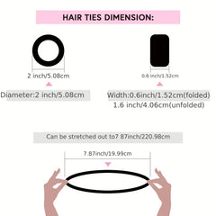 12 PCS Large Hair Bands High Elasticity Hair Rope Thick Hair Ponytails Holder