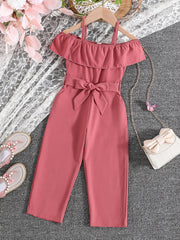 Girls Ruffle Cami Romper Off Shoulder Kids Clothes