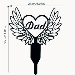 Metal Heart With Wings Memorial Garden Stake Sympathy Sign Tombstone Memorial