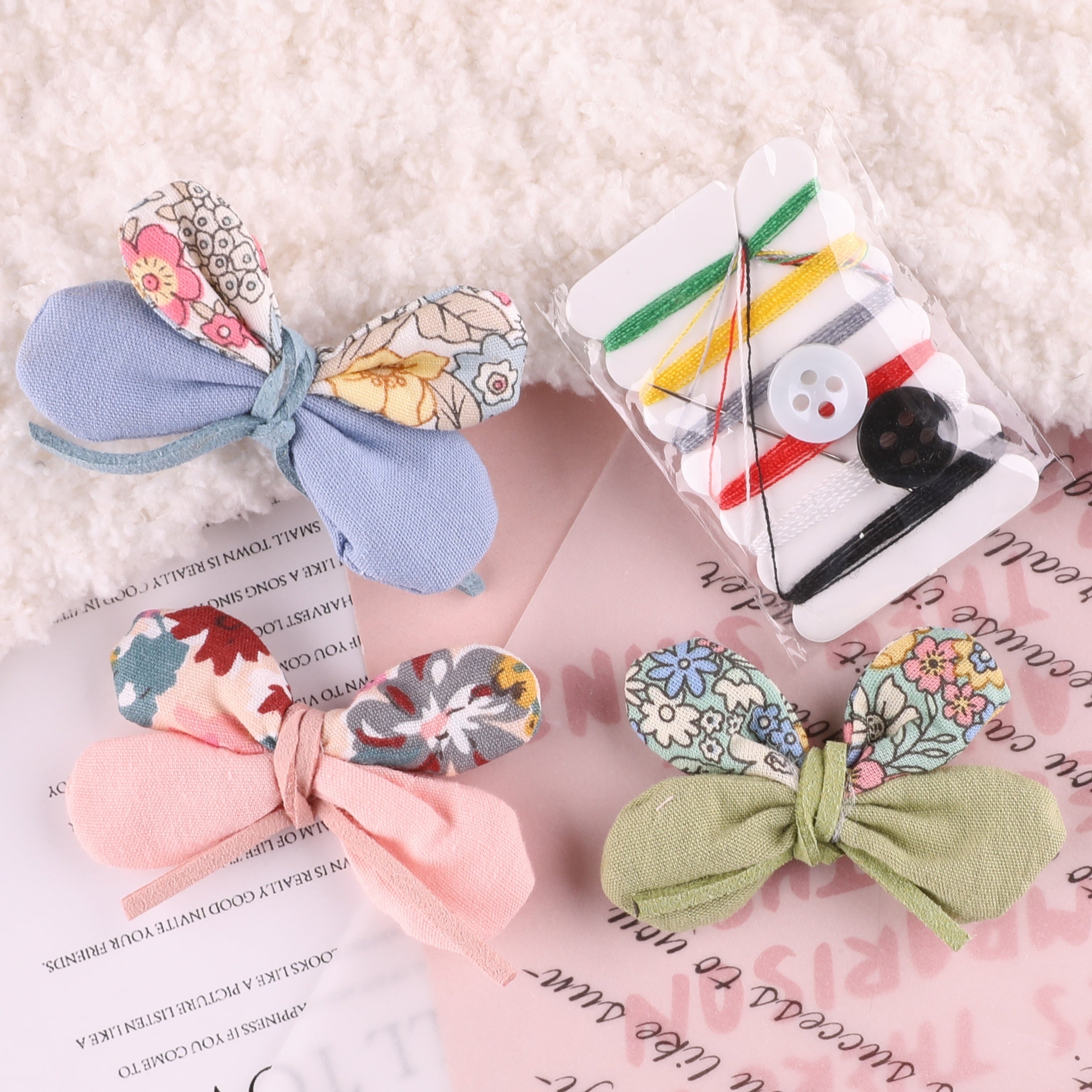 4pcs Plush Cloth Bow Hair Patches for Girls Clothing