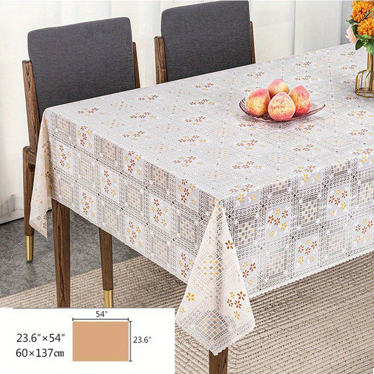 Waterproof Printed PVC Table Cloth Nordic Coffee Table Mat Thanksgiving Hallow