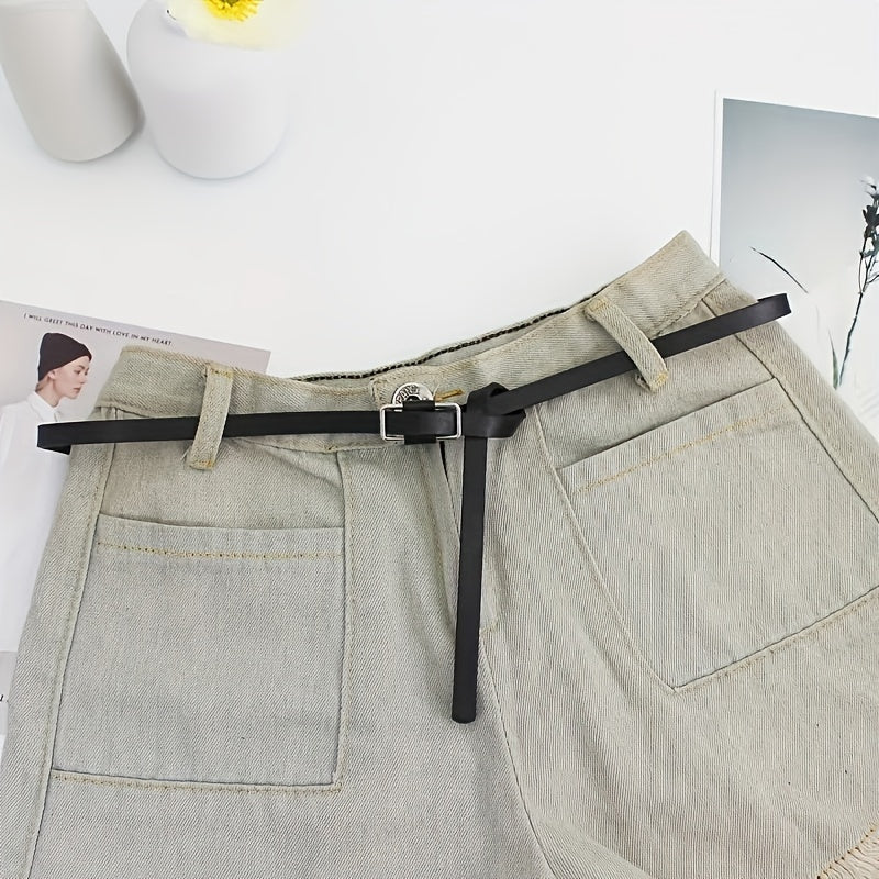 Women's PU Suit Belt Thin Tied Decorative Belt Waistband