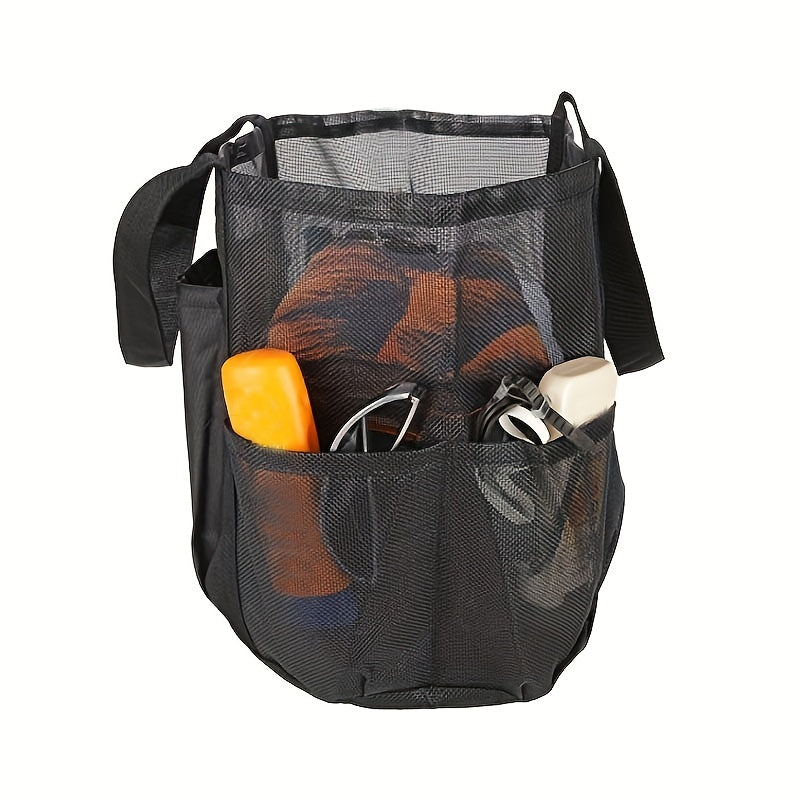 Large Mesh Beach Bag Family Tote & Pool Bag with 9 Pockets