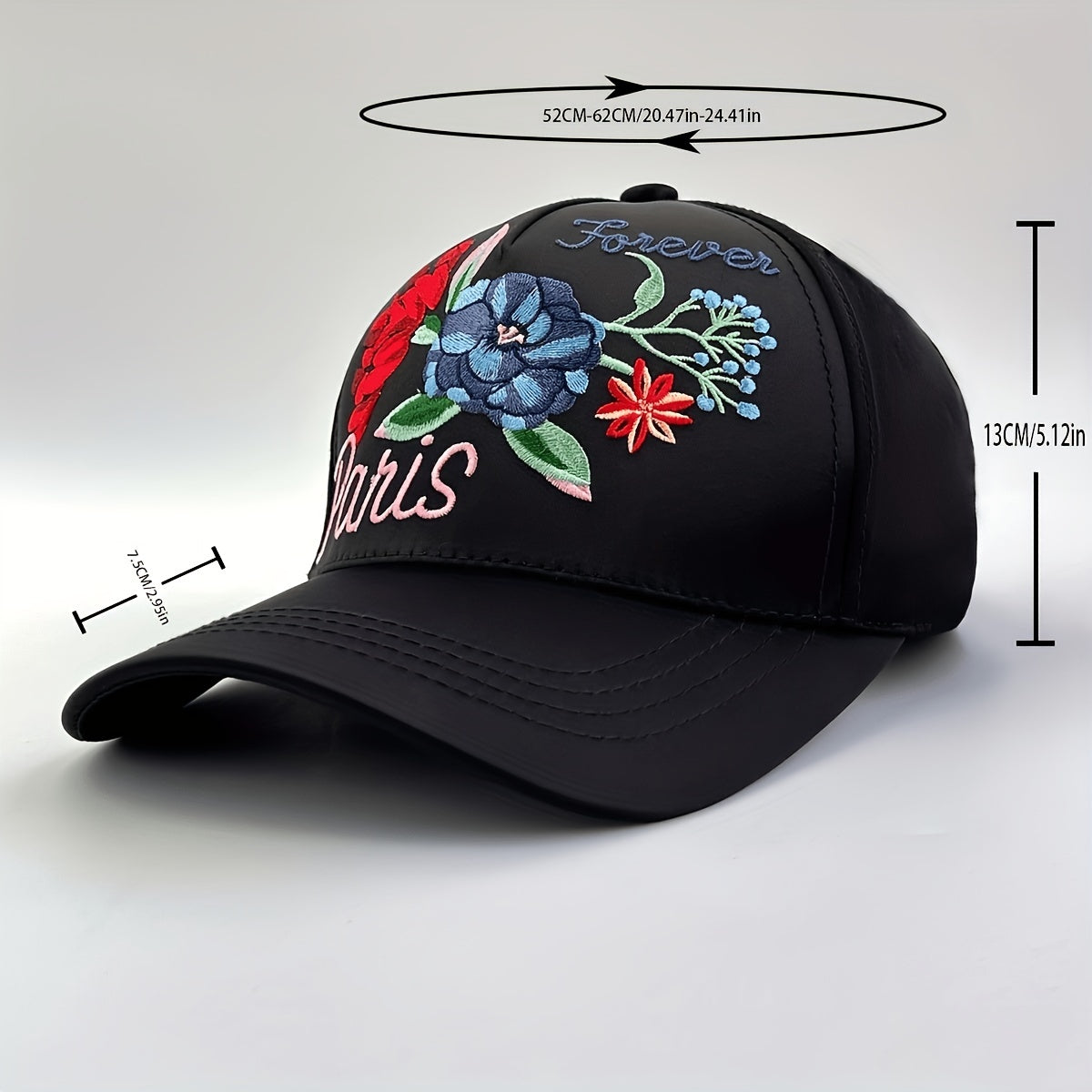 Y2K Flower Embroidery Baseball Cap Ice Silk Sun Hat Adjustable Dad Hats Women