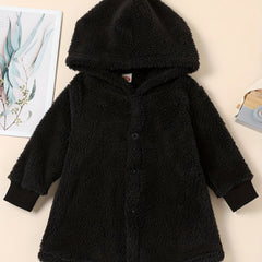 Baby Girls Fleece Hoodie Coat Long Sleeve Warm Jacket