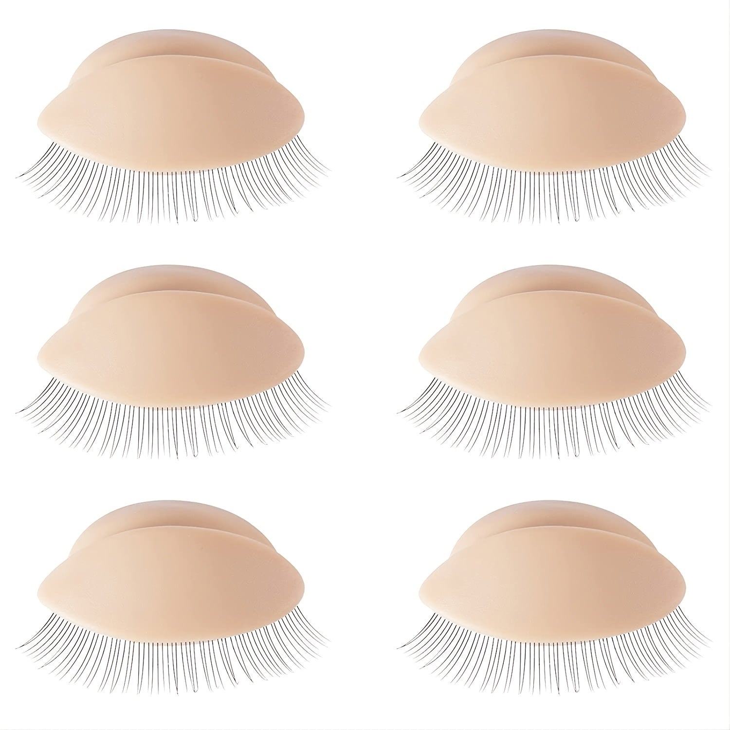 3 Pairs Mannequin Head Eyelash Extension Training Kit with Replacement Eyelids