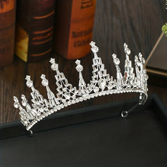 Crystal Silvery Headband Queen's Crown Tiara Head Jewelry