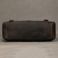 Leather Laptop Briefcase Cowhide Satchel Bag Father's Gift