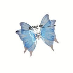 Gradient Butterfly Hair Clip Faux Pearl Non-slip Clip