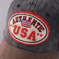 Block Curved Brim Sunshade Baseball Cap with Letter Embroidery Print
