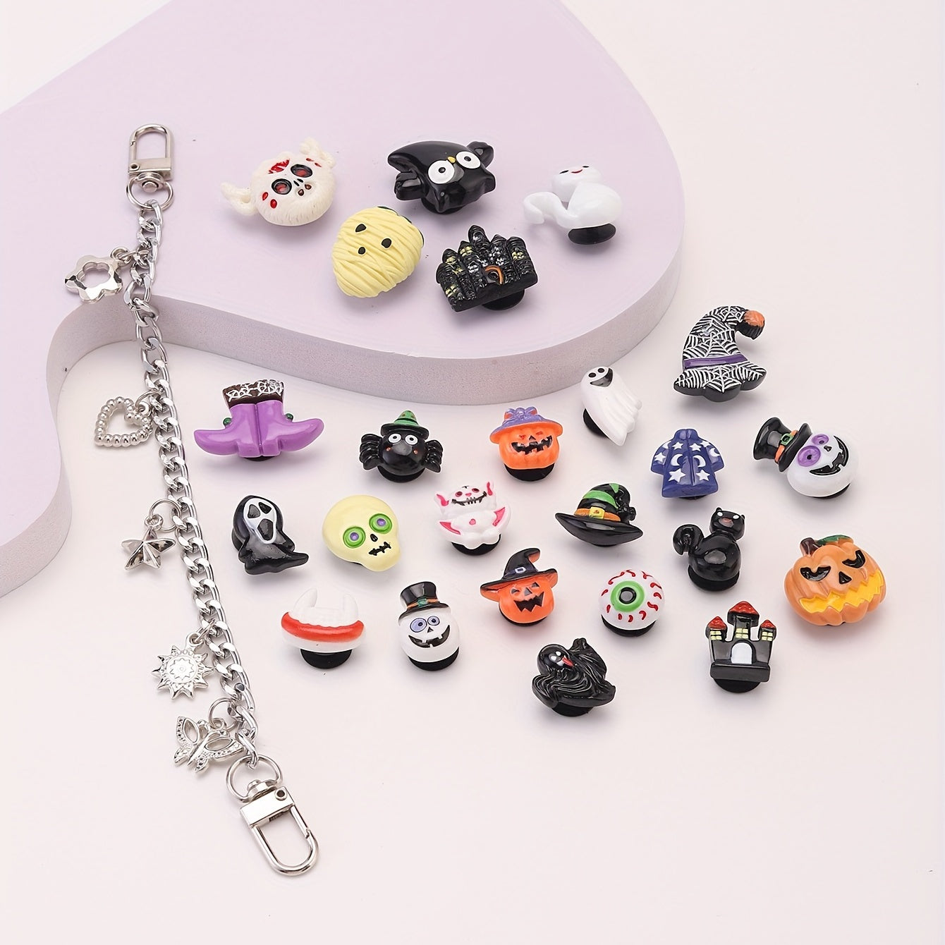 25pcs Cartoon Halloween Shoe Charms for Clogs & Garden Shoes DIY