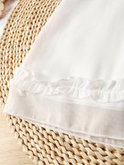 Baby Girls Flower Suspenders Sleeveless Dress & Headband 2pcs Set