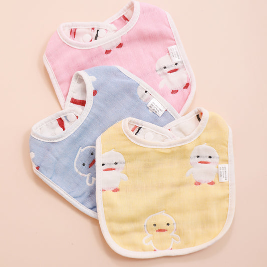 3pcs Baby Feeding Drool Bib Set Crown Cloud Heart Pattern Infants Saliva Towel