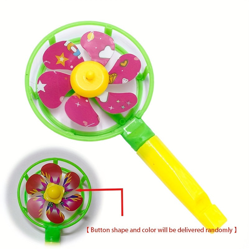 10pcs Colorful Small Windmill Whistle Aid Props Candy Colorful Whistle Windmill