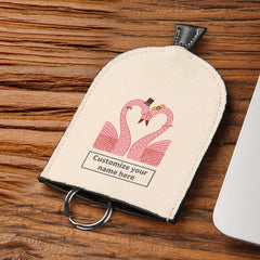 Flamingo Pattern Key Bag Ultra Thin Large Capacity Car Key Case